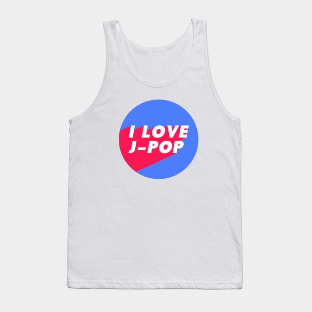 I Love J-Pop Blue Pink Circle Design Jpop Fan Tank Top by Everyday Inspiration